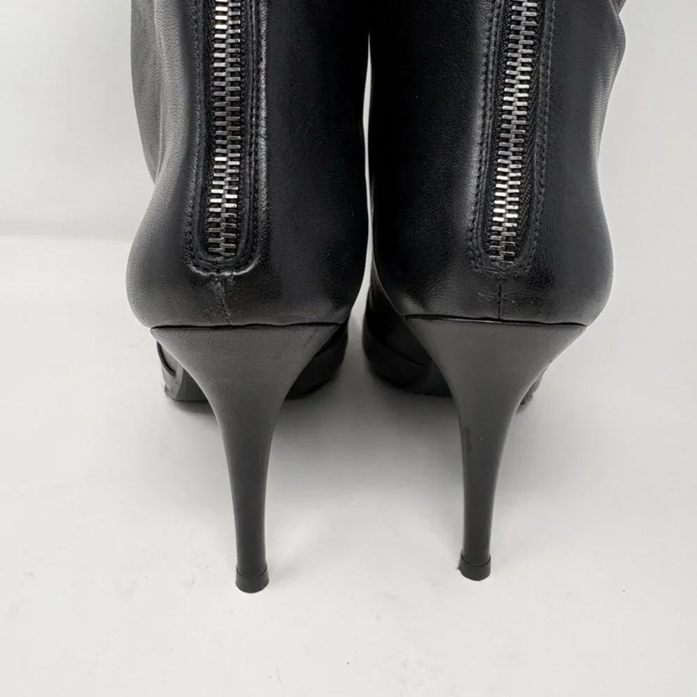 Stuart Weitzman Sohot Pointed Toe Tall Leather Boots Black Size 11.5 - Picture 6 of 16